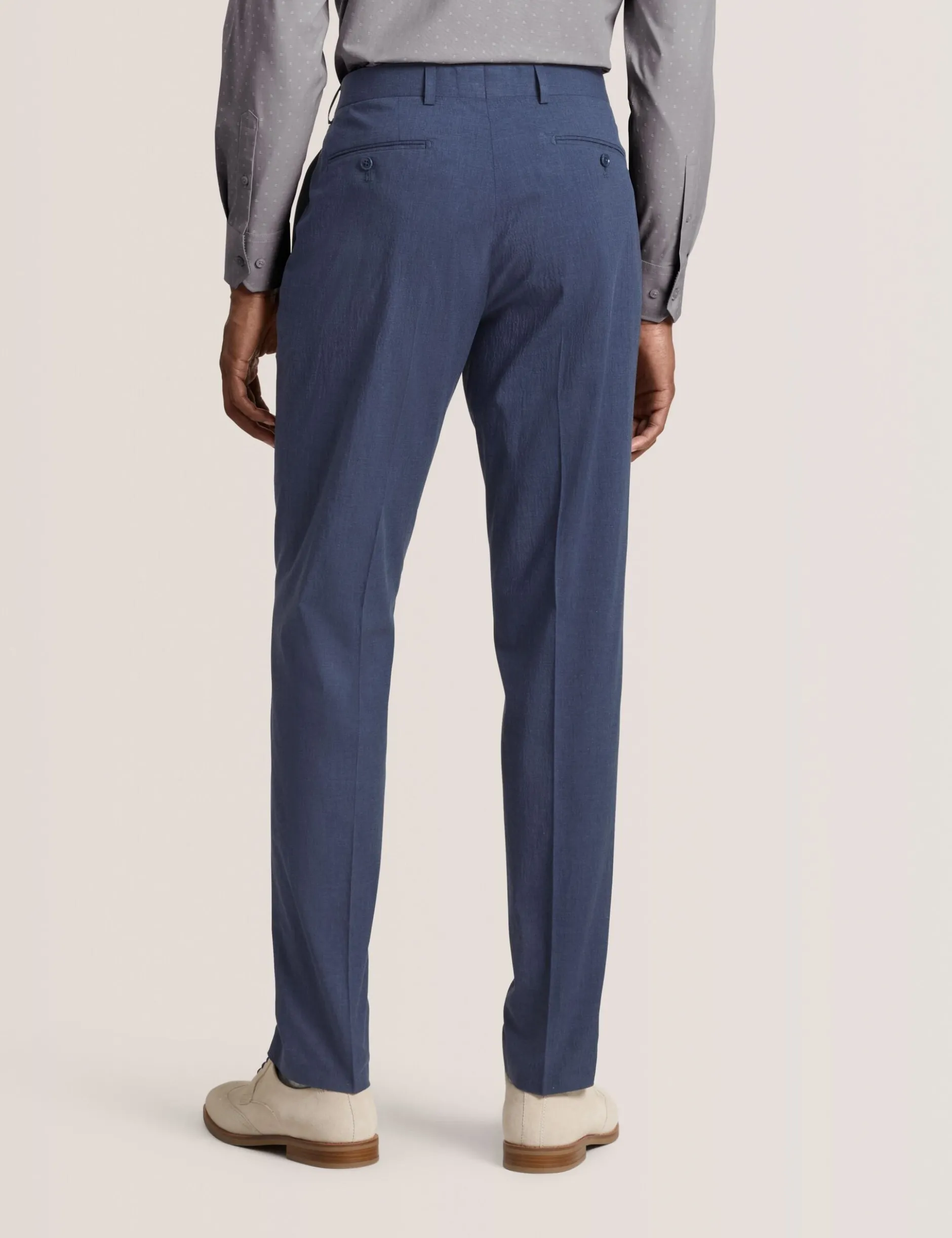 Flat Front Seersucker Suit Pant