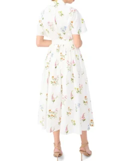 Floral Belted Midi Shirt Dress