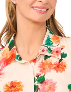 Floral Drop Waist Mini Shirt Dress