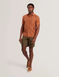 Floral Jacquard Woven Short Sleeve Shirt