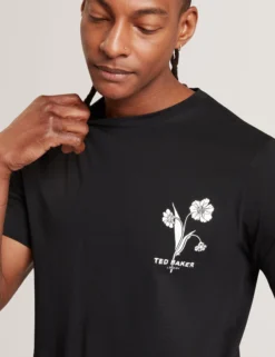Floral Logo Graphic Cotton T-Shirt
