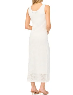 Floral Mesh Lace Sleeveless Bodycon Dress