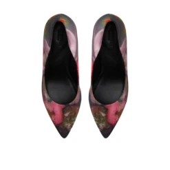 Floral Print Pointed Toe Heeled Pumps