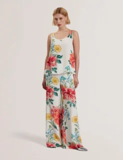 Floral Print Scoop Neck Sleeveless Top