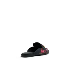 Floral Print Textured Mule Loafers
