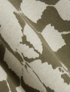 Foliage Print Cotton Fine Knit T-Shirt