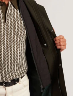 Funnel Neck Longline Jacket With Liner