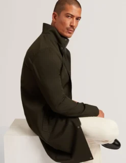 Funnel Neck Longline Jacket With Liner
