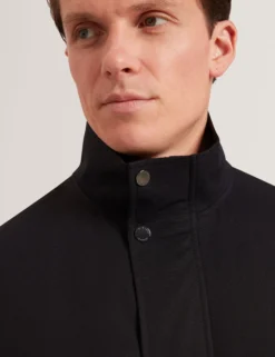 Funnel Neck Longline Jacket With Liner