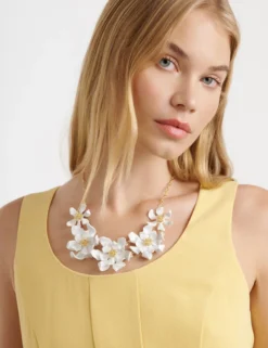 Furled Flower Enamel Necklace