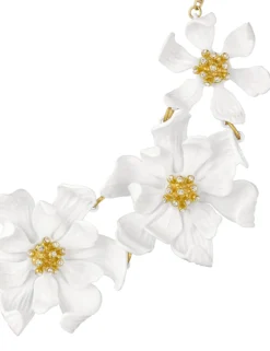 Furled Flower Enamel Necklace