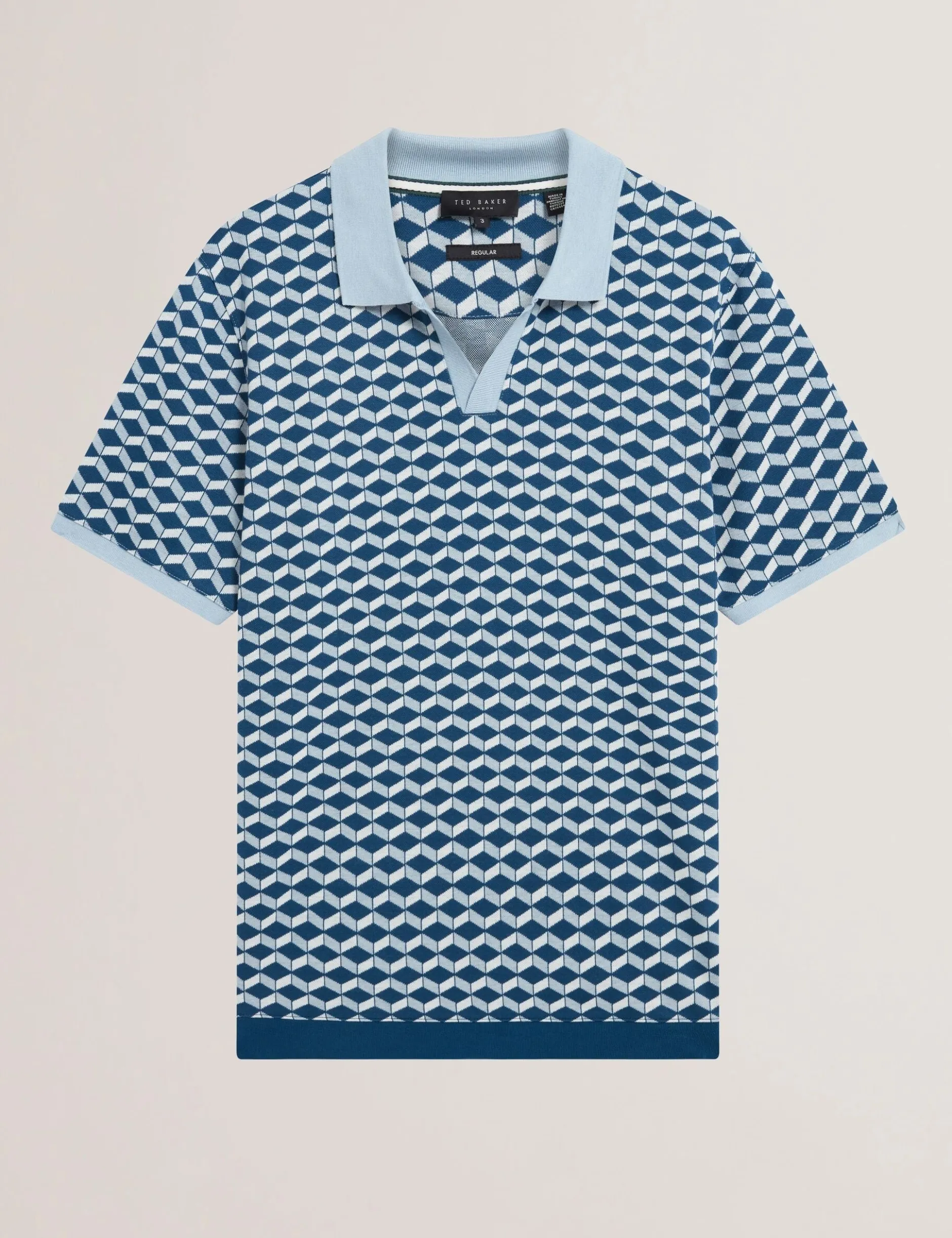 Geometric Jacquard Pique Polo Shirt