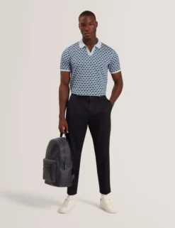 Geometric Jacquard Pique Polo Shirt