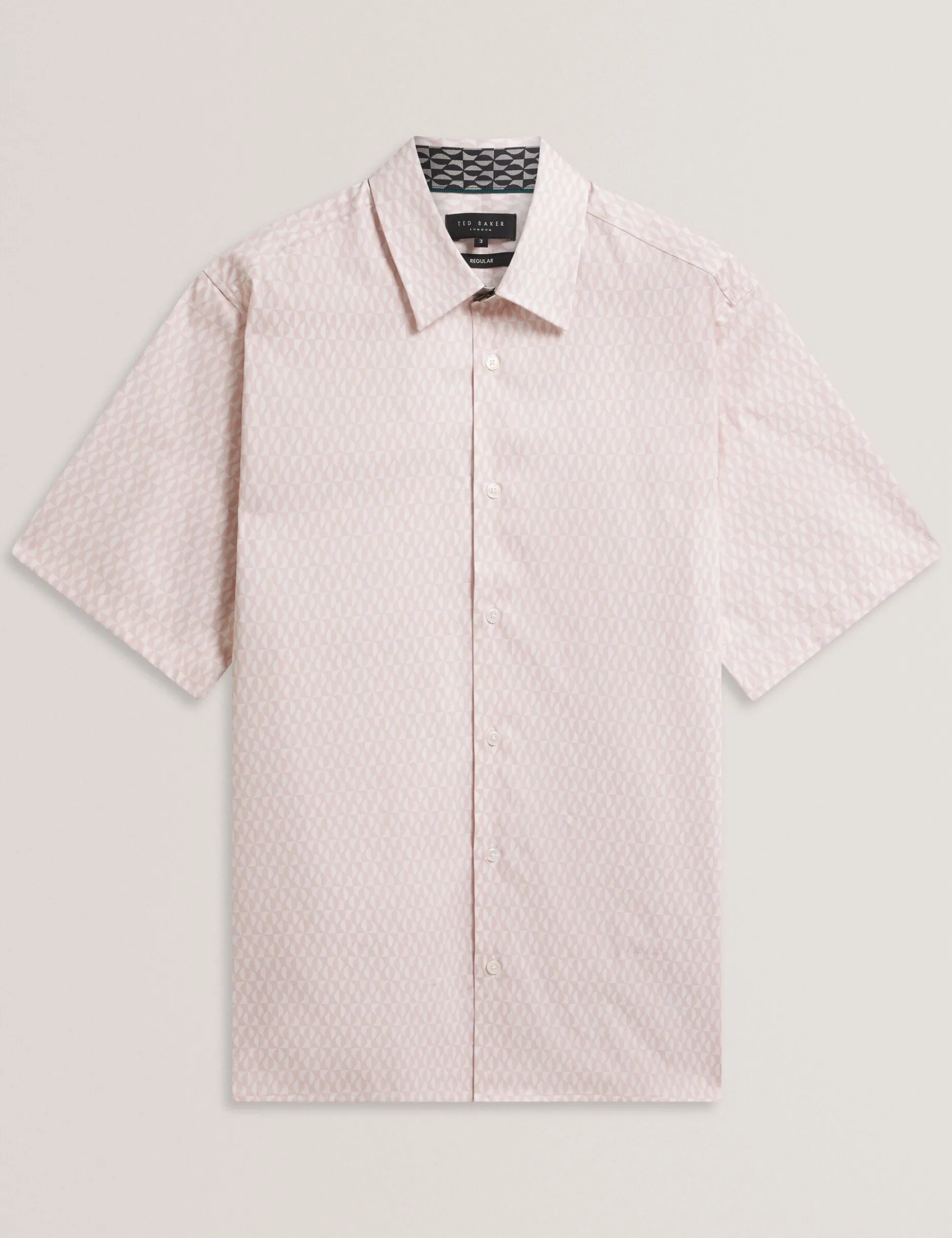 Geometric Leaf Print Short Sleeve Shirt
