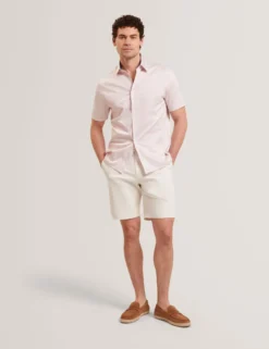 Geometric Leaf Print Short Sleeve Shirt