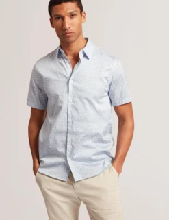Geometric Print Pure Cotton Short Sleeve Shirt