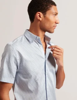 Geometric Print Pure Cotton Short Sleeve Shirt