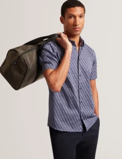 Geometric Print Pure Cotton Short Sleeve Shirt