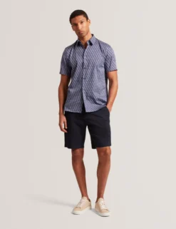 Geometric Print Pure Cotton Short Sleeve Shirt