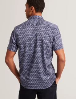 Geometric Print Pure Cotton Short Sleeve Shirt