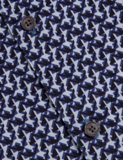 Geometric Print Pure Cotton Short Sleeve Shirt