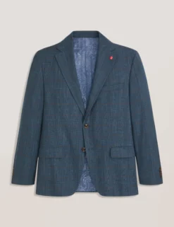 Glen Check Cotton Blend Suit Jacket