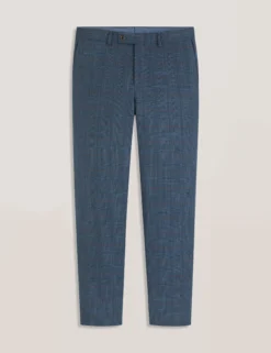 Glen Check Cotton Blend Suit Pants