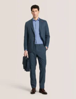Glen Check Cotton Blend Suit Pants