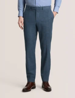 Glen Check Cotton Blend Suit Pants