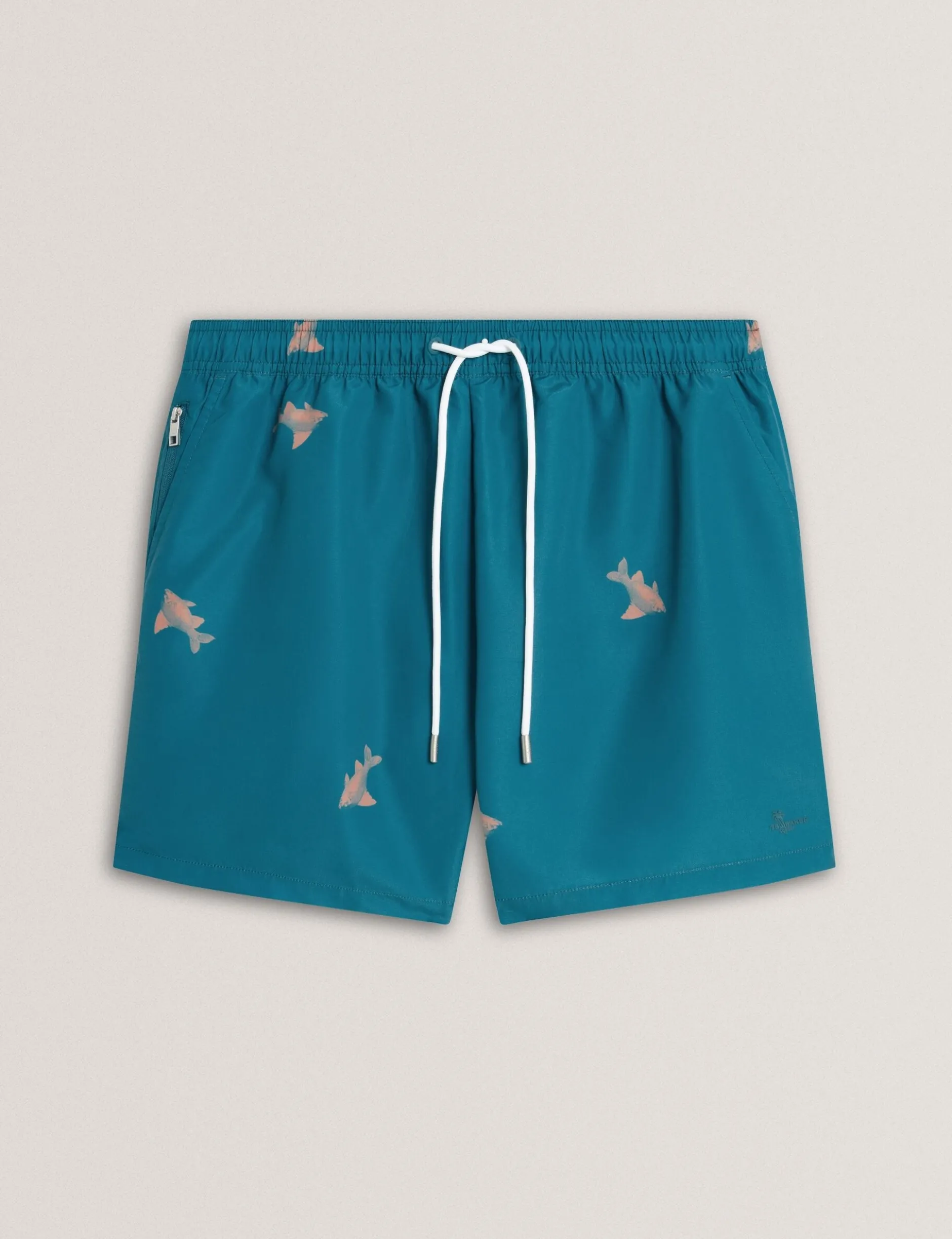 Goldfish Print Drawstring Swim Shorts