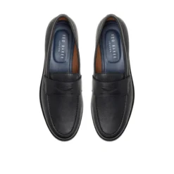 Grained Leather Penny Loafers