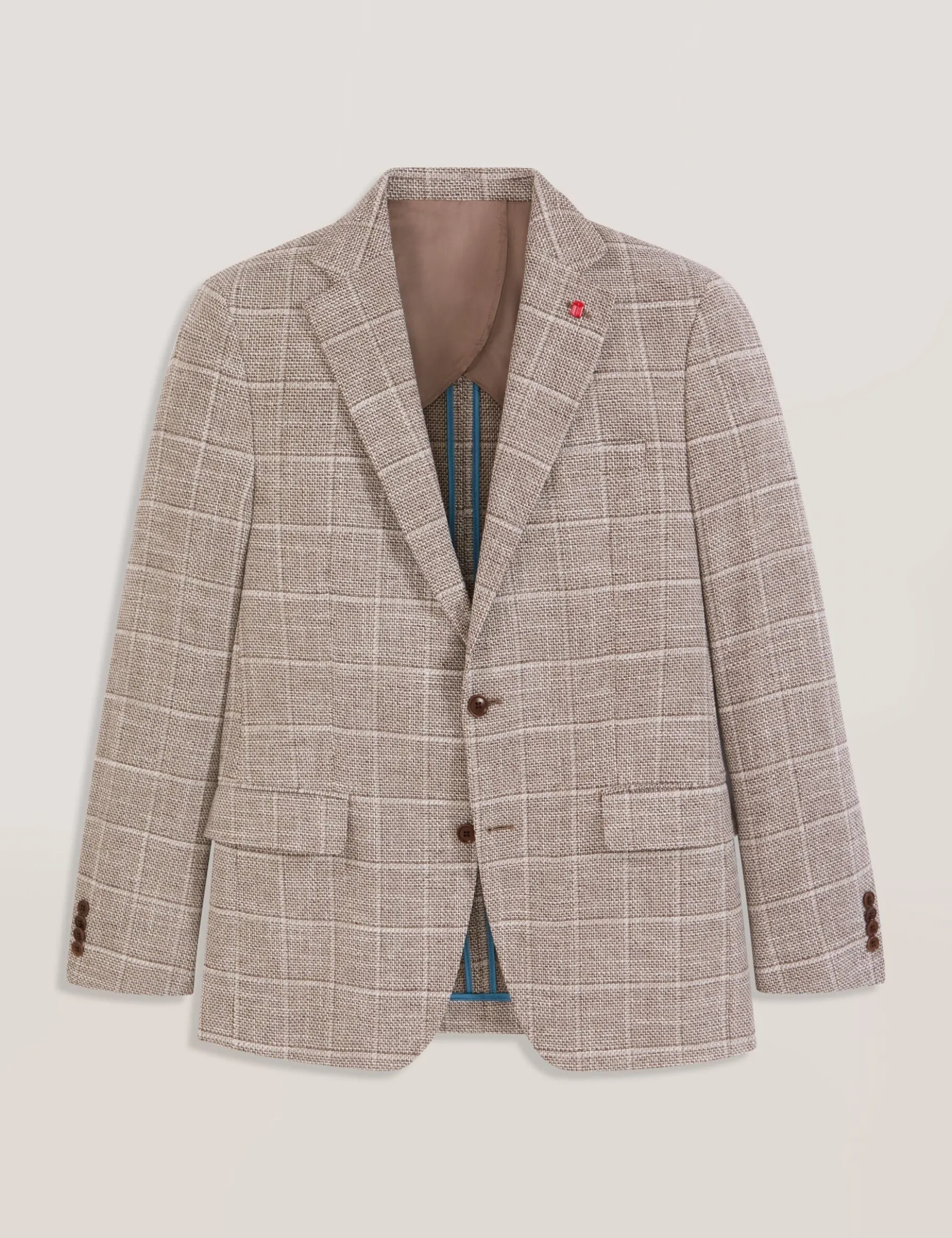 Grid Check Cotton Blend Blazer
