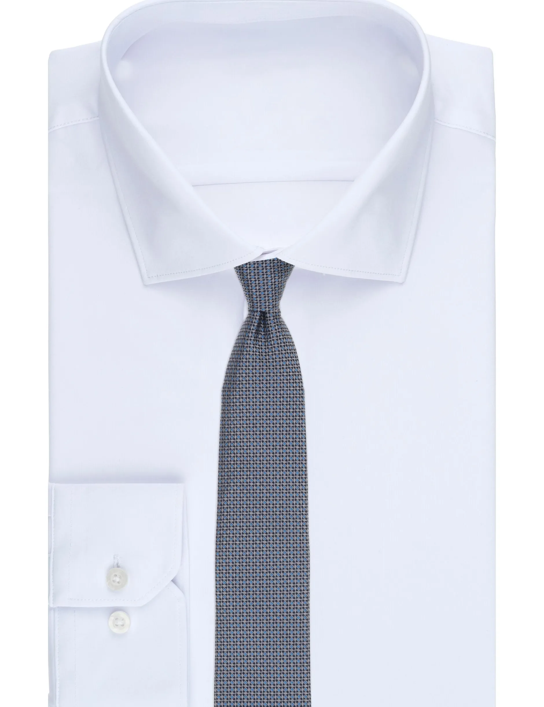 Grid Dot Silk Tie