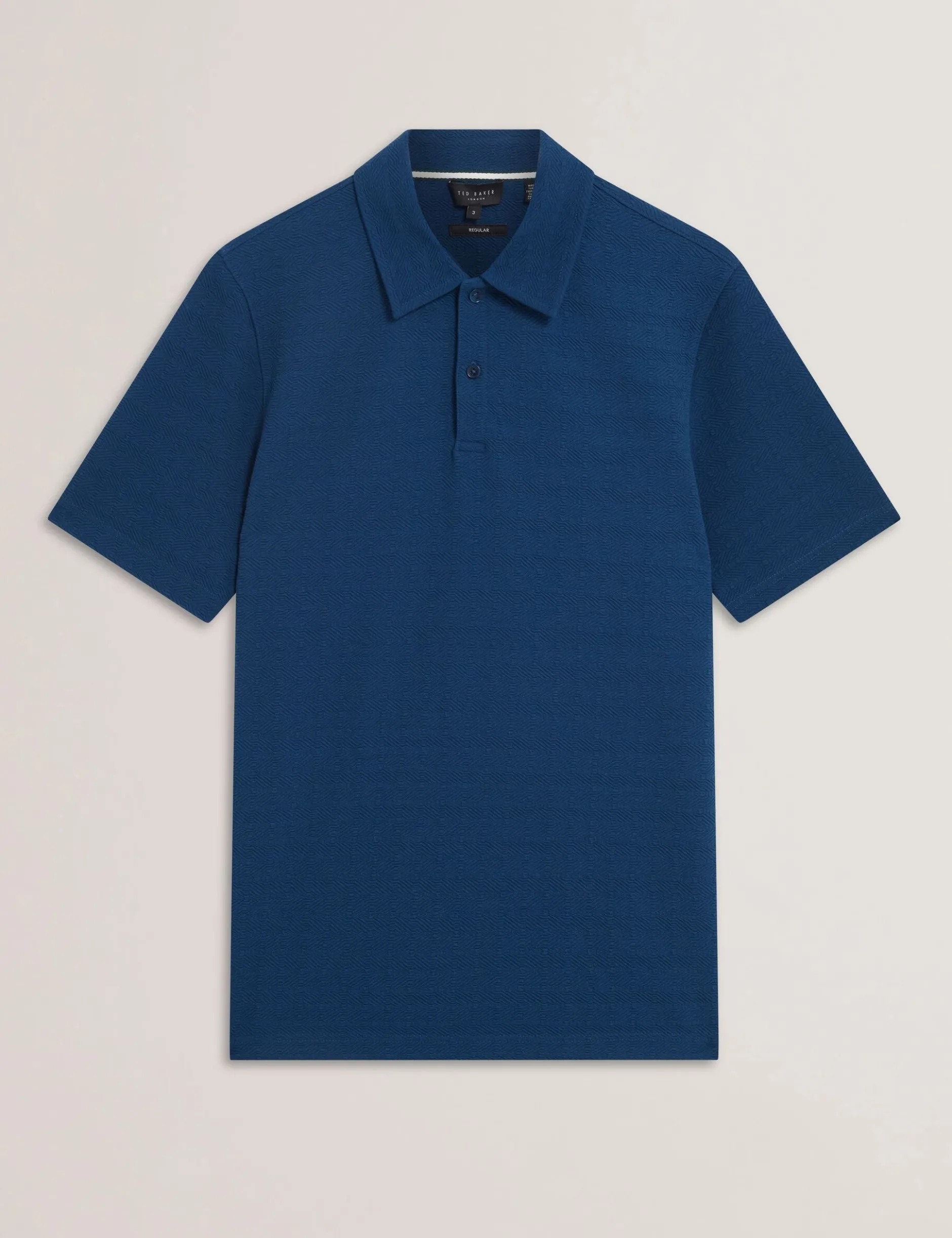 Grid Texture Woven Short Sleeve Polo