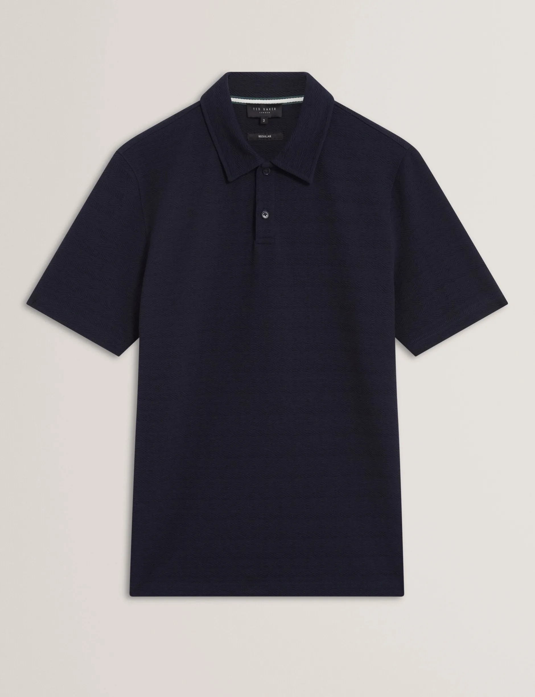 Grid Texture Woven Short Sleeve Polo