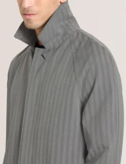 Herringbone Stripe Mac Coat