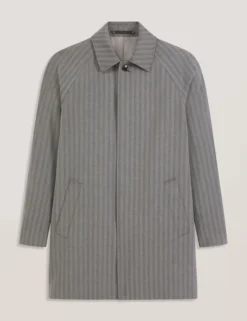 Herringbone Stripe Mac Coat