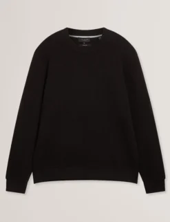 Herringbone Texture Crew Neck Sweatshirt