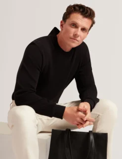 Herringbone Texture Crew Neck Sweatshirt