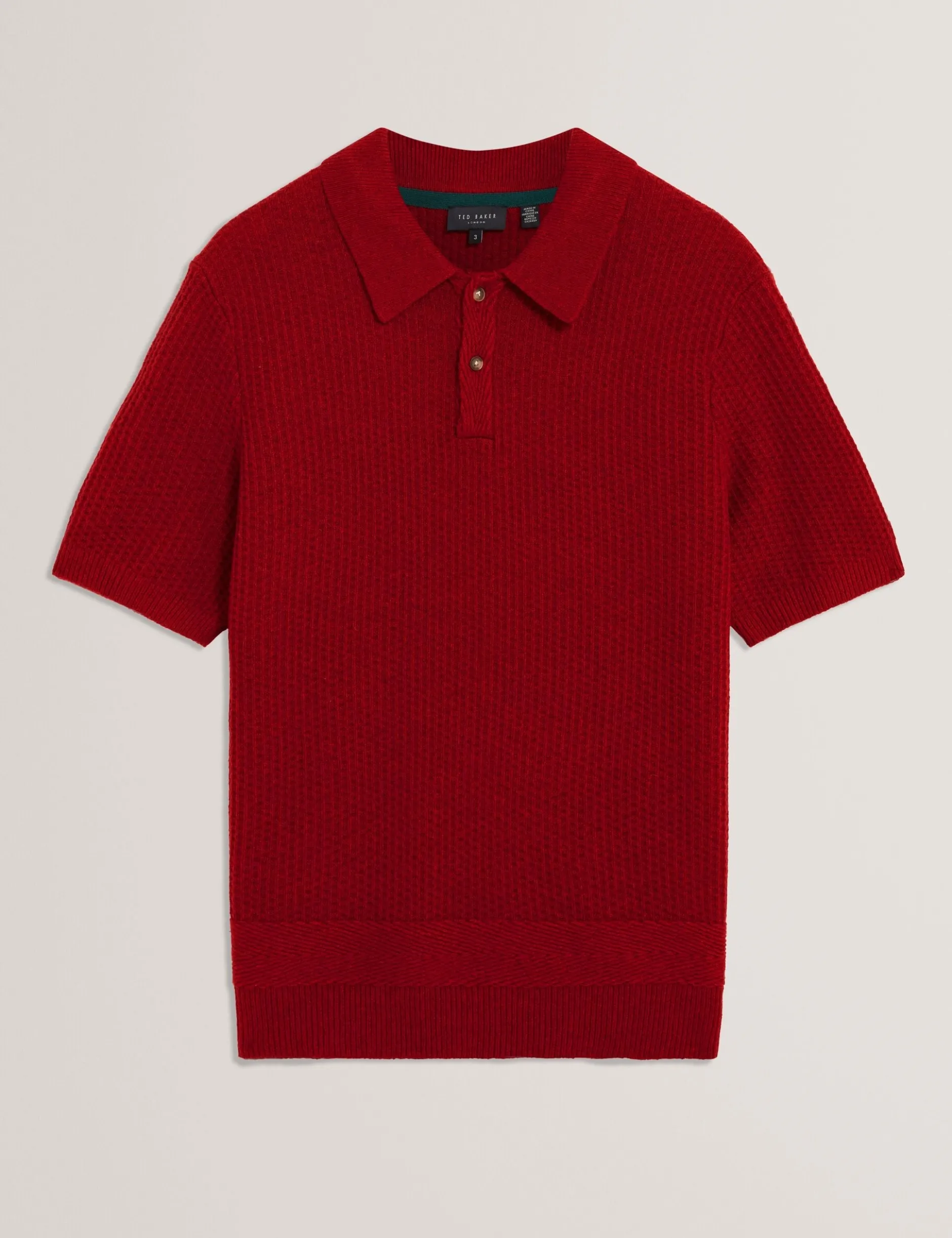 Herringbone Texture Knit Short Sleeve Polo