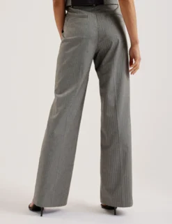 Herringbone Wide Leg Tailored Trousers