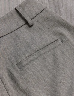 Herringbone Wide Leg Tailored Trousers