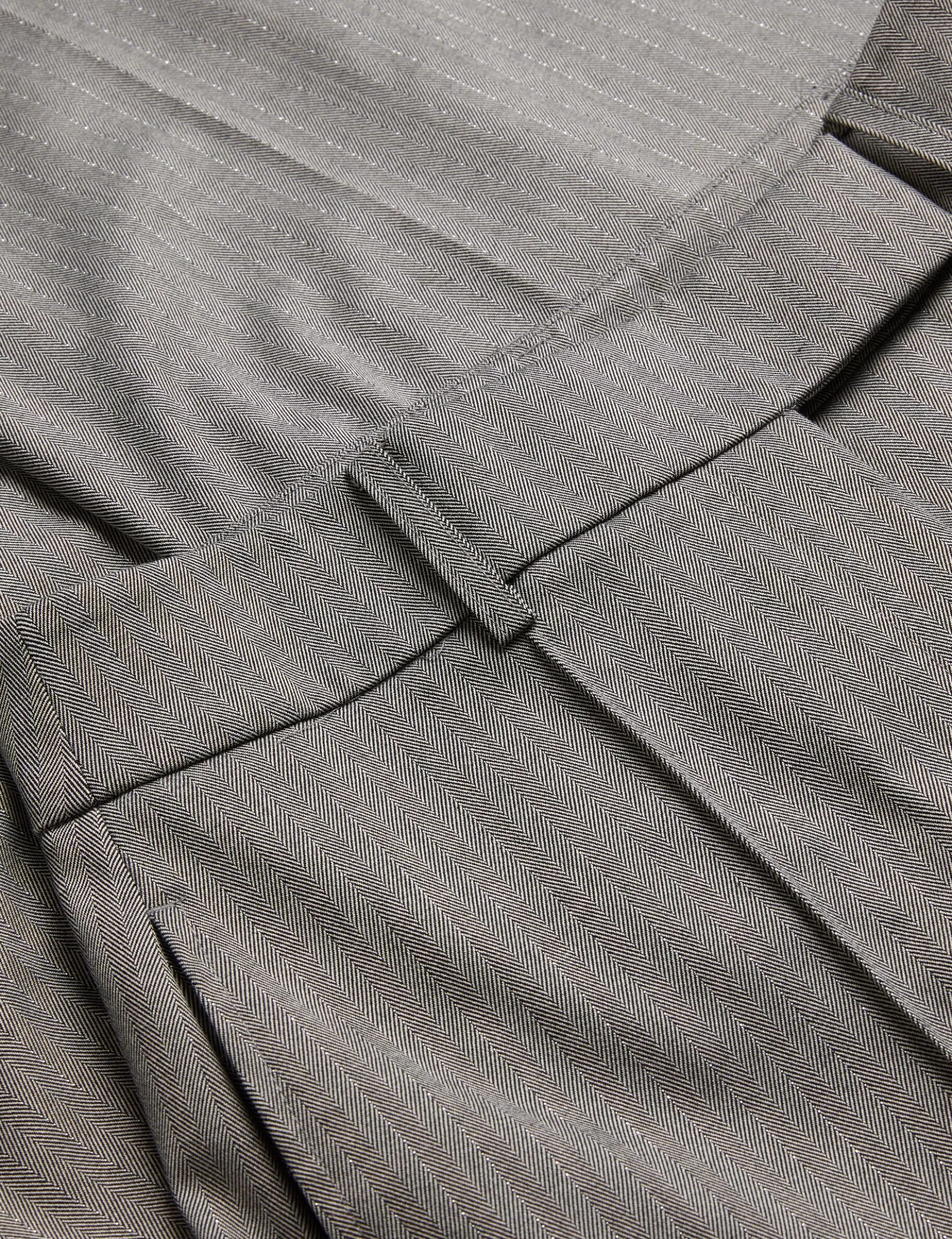 Herringbone Wide Leg Tailored Trousers