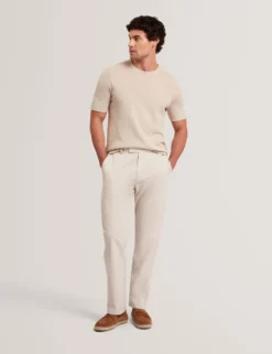 Houndstooth Cotton Linen Tapered Trousers