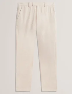 Houndstooth Cotton Linen Tapered Trousers