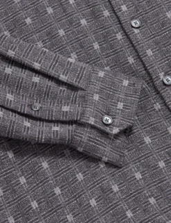 Jacquard Check Woven Long Sleeve Shirt