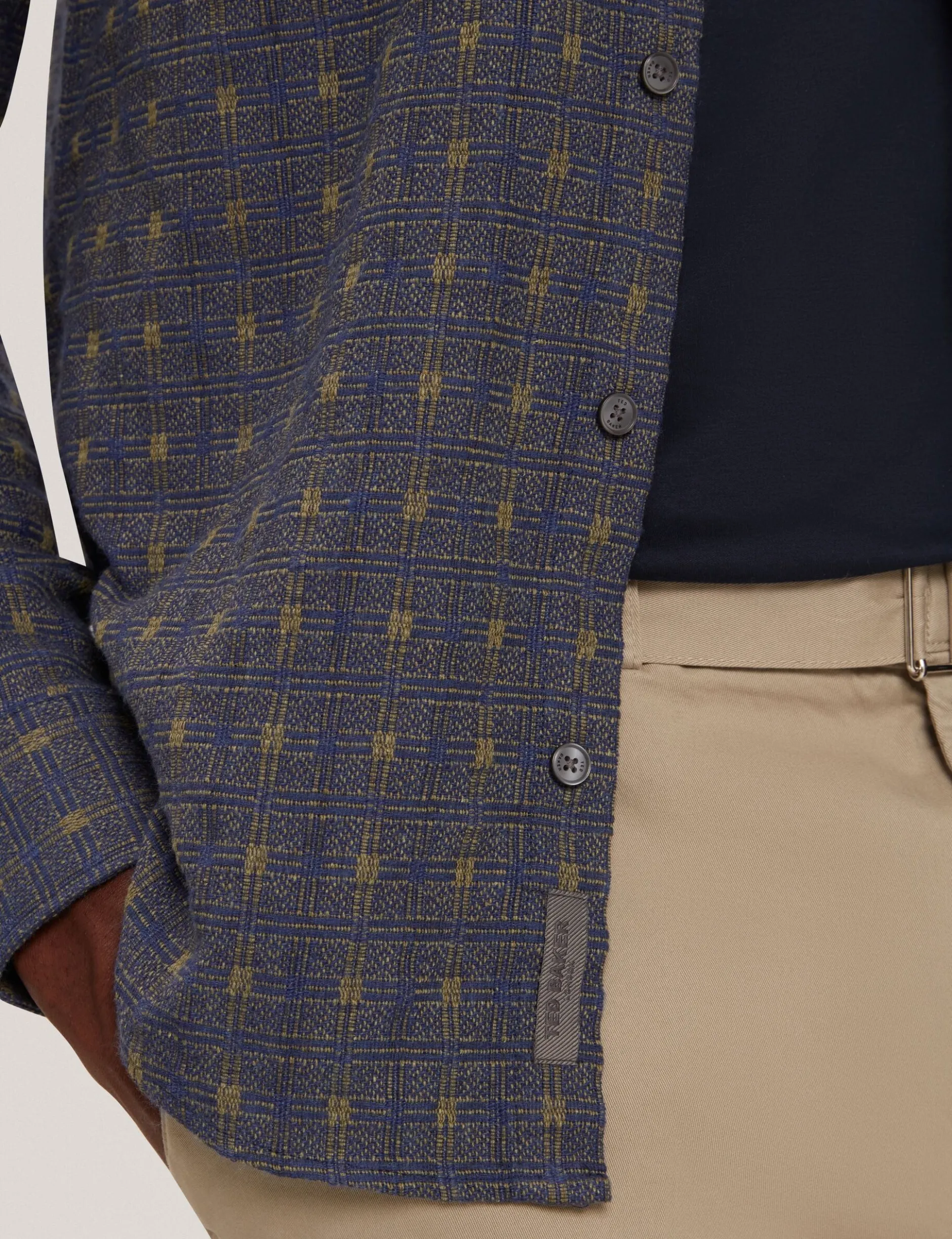 Jacquard Check Woven Long Sleeve Shirt