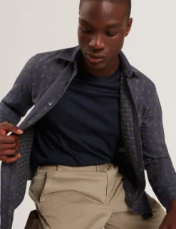 Jacquard Check Woven Long Sleeve Shirt