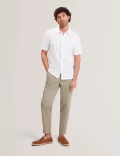 Jacquard Leaf Texture Short Sleeve Shirt