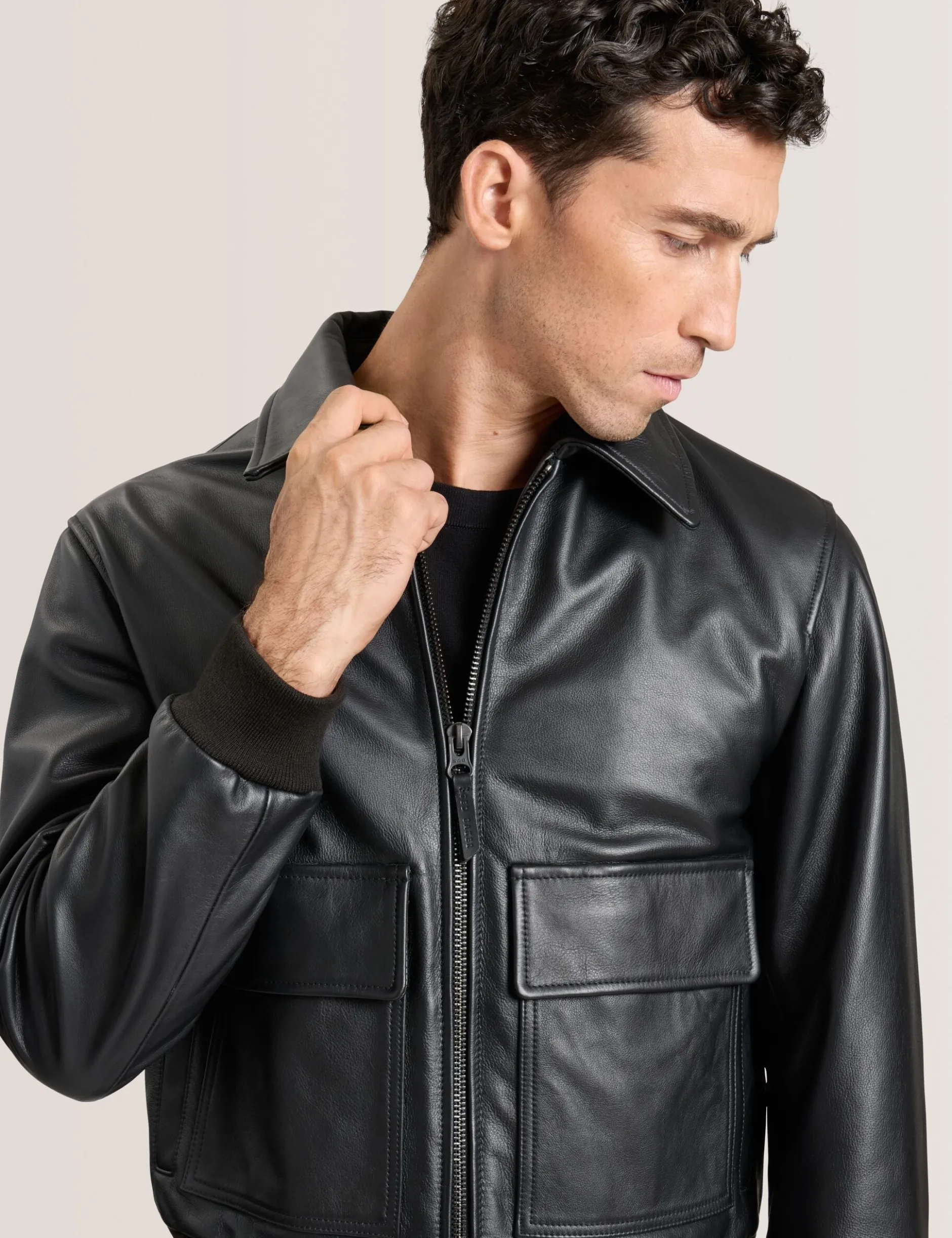 Leather Bomber Jacket